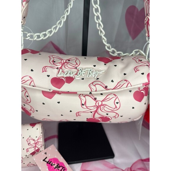 Betsey Johnson Pink bow Cherry Shoulder Bag and Wallet - Picture 2 of 9